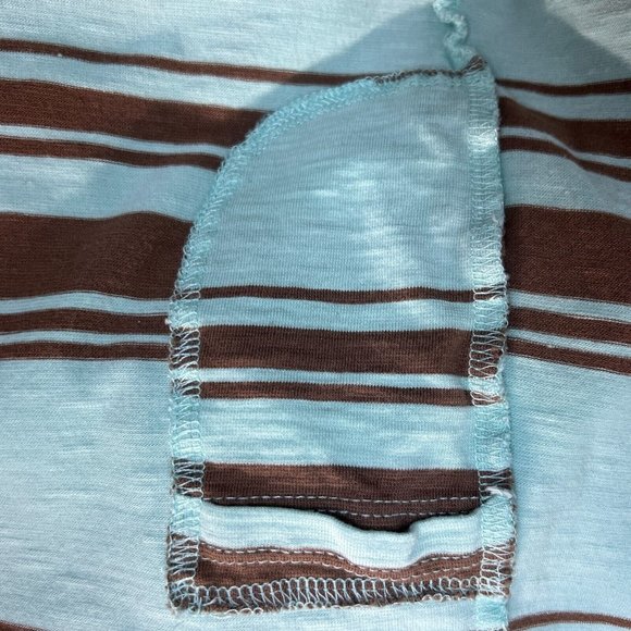 Horny Toad Maxi Dress Medium Mint Brown‎ Striped Belted Sleeveless Summer - Picture 10 of 10